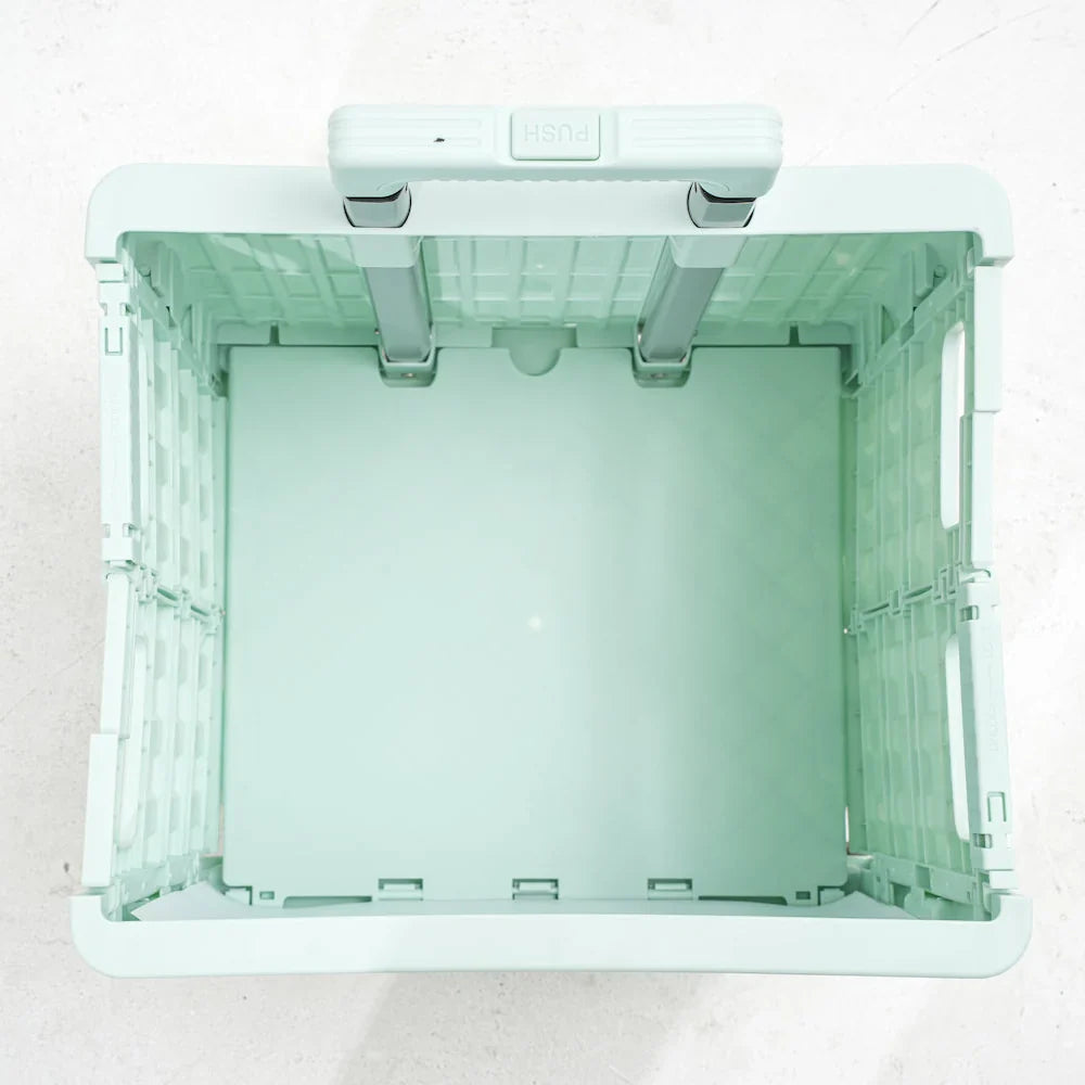 Folding Storage Bin on Wheels for Stairs or Smooth Surfaces