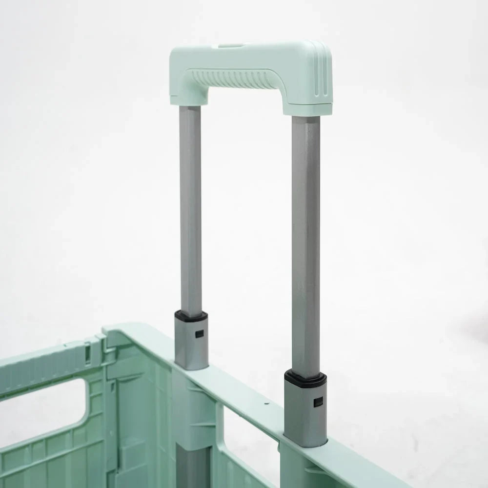 Folding Storage Bin on Wheels for Stairs or Smooth Surfaces