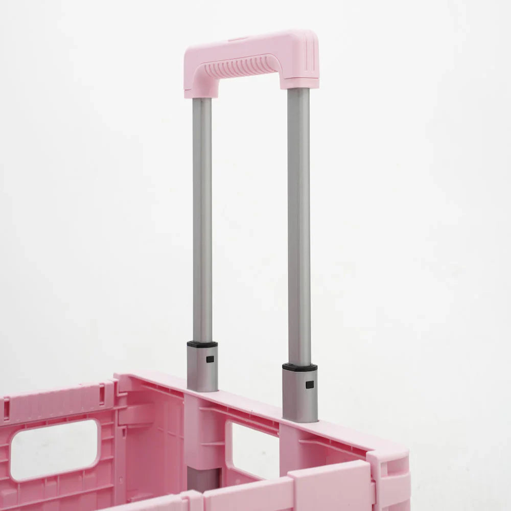 Folding Storage Bin on Wheels for Stairs or Smooth Surfaces