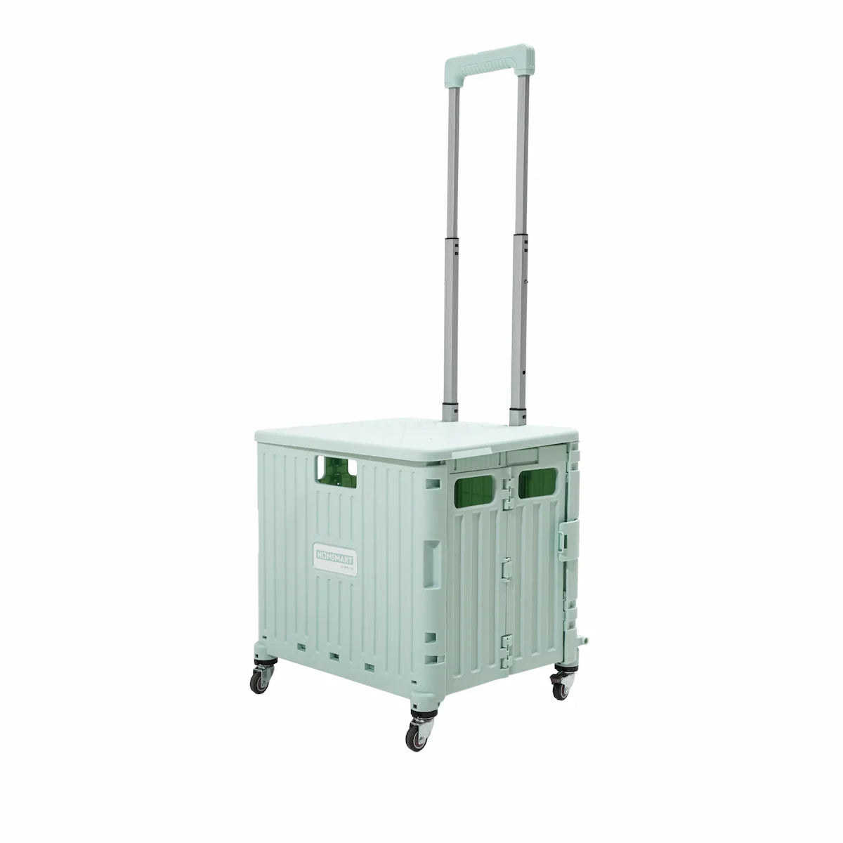 Folding Storage Bin on Wheels for Stairs or Smooth Surfaces