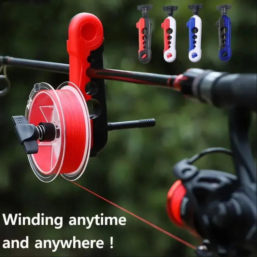 Space-Saving Fishing Line Spooler for Spinning and Baitcasting Reels