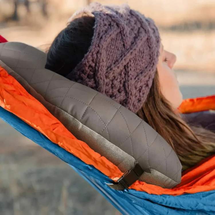 Travel-Friendly Inflatable Pillow for Camping Use