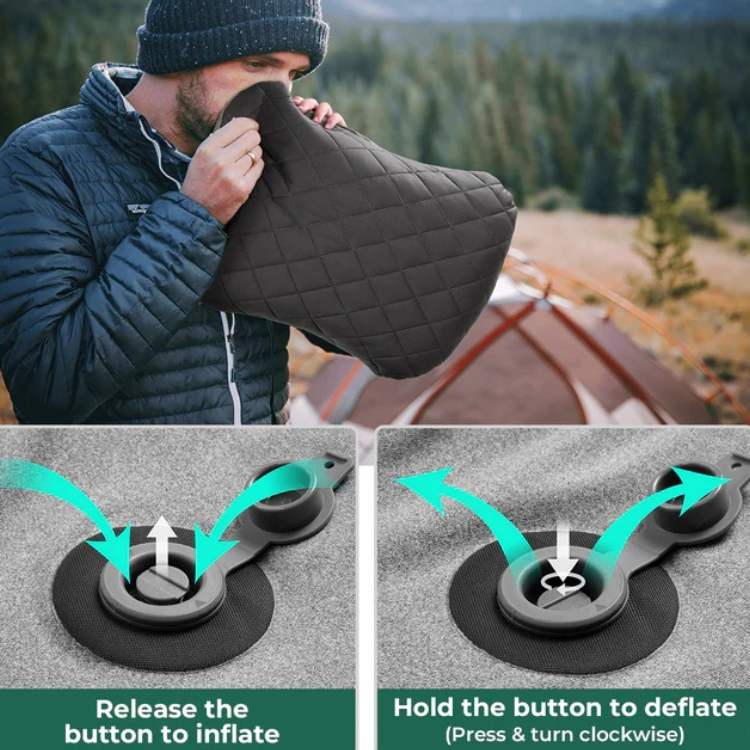 Travel-Friendly Inflatable Pillow for Camping Use
