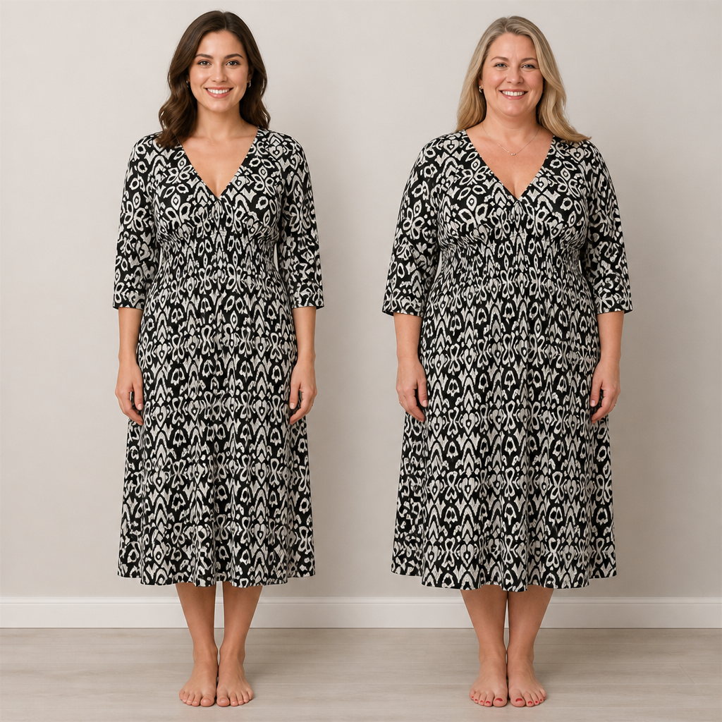 CelestialAura™ Floral V-Neck Dress — Flaunt Your Curves with Effortless Elegance and All-Day Comfort