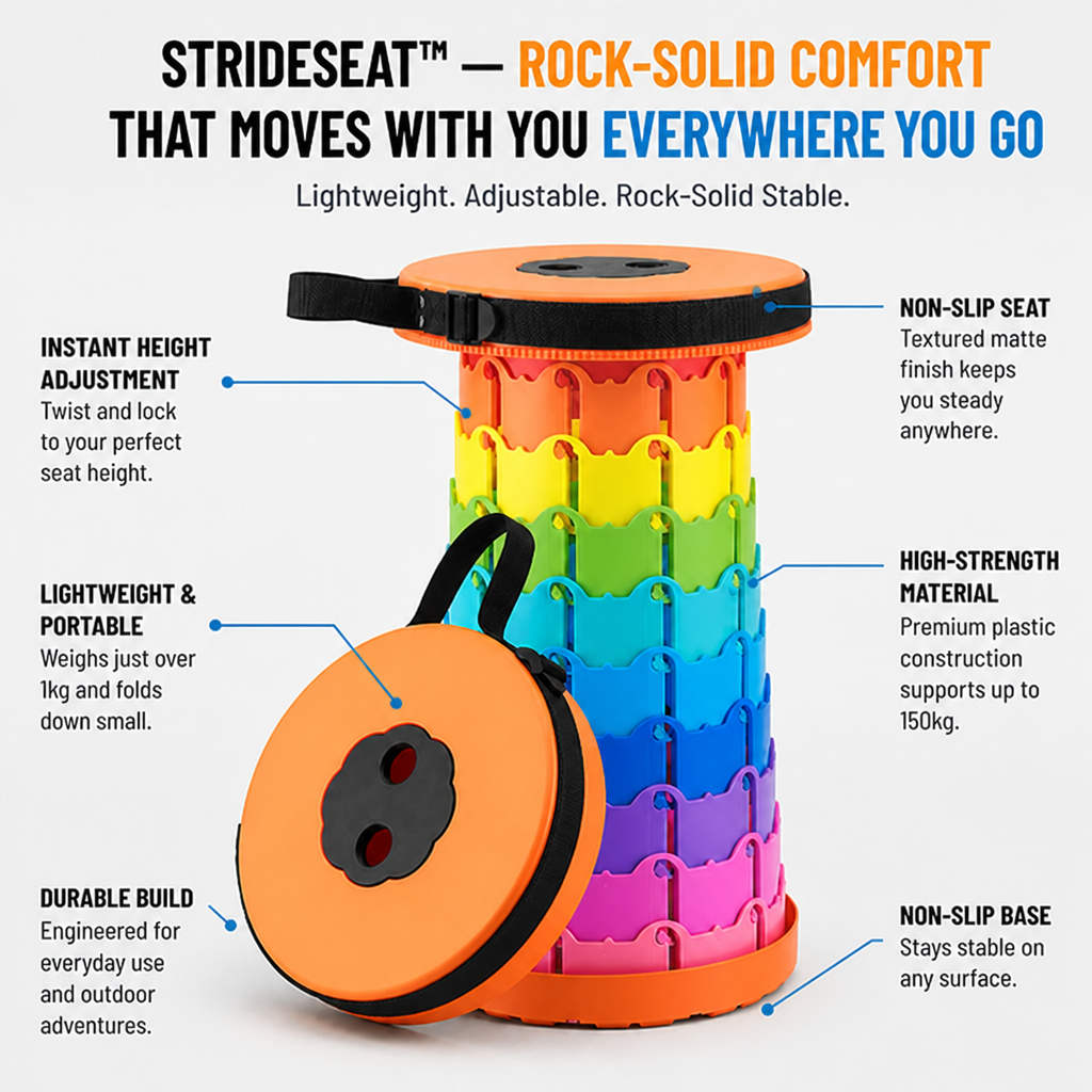 StrideSeat™ — Rock-Solid Comfort That Moves With You Everywhere You Go
