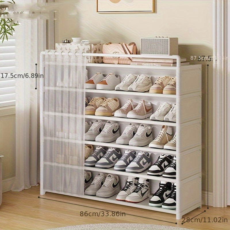 Foldable Shoe Rack with Dust Protection - 4 to 7 Tiers