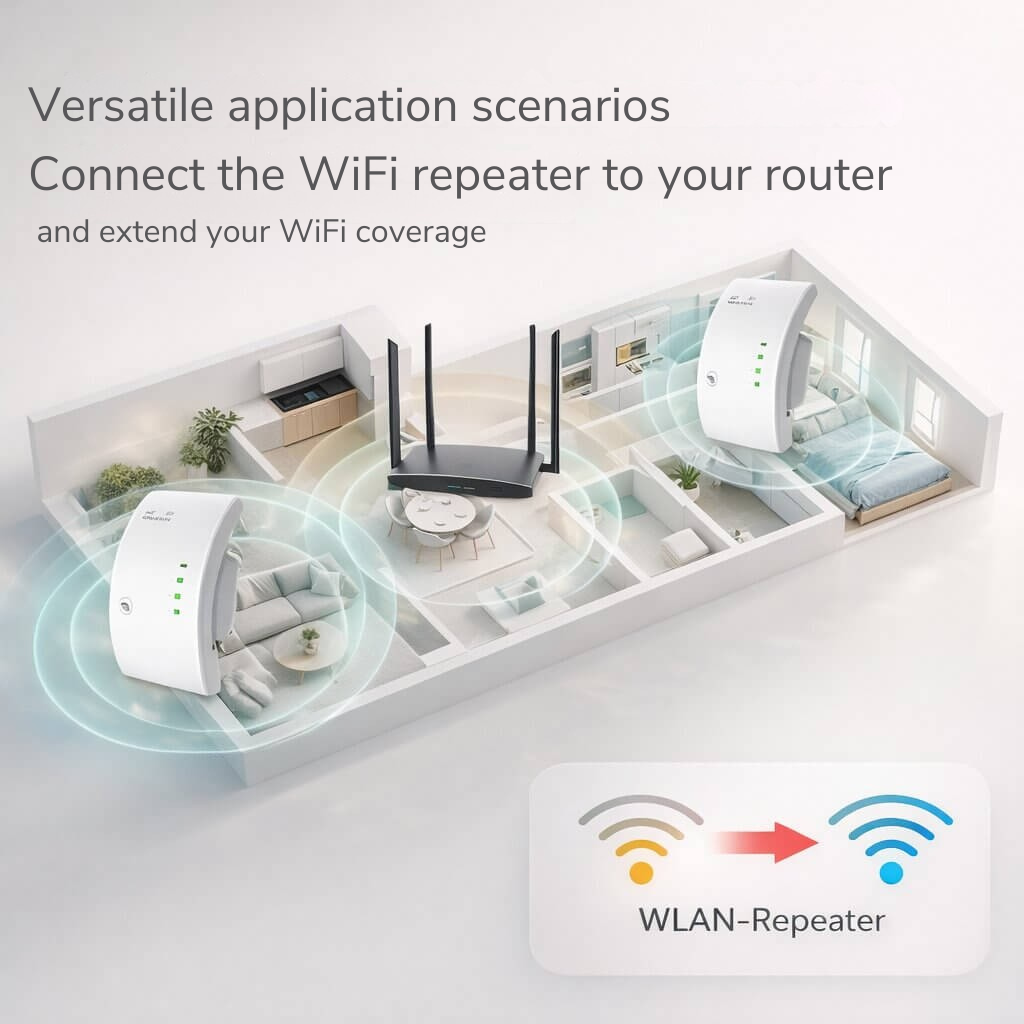 Signal Amplifier | Extended Range | Simple Plug and Play Installation | WiFiora