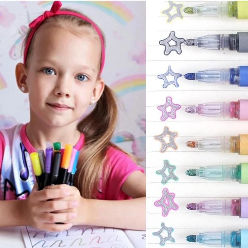 Set of 12 Metallic Paint Markers in Assorted Colors