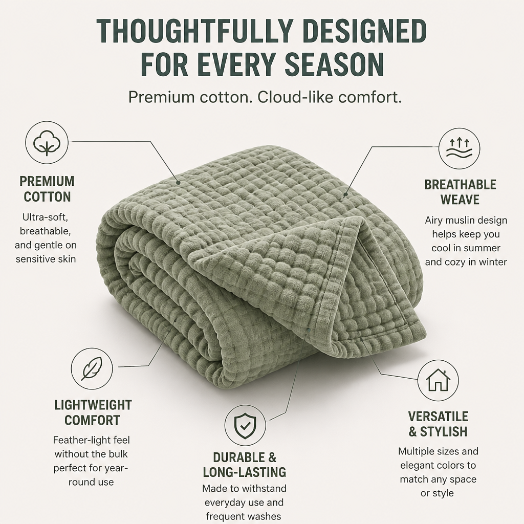 Arlynva™ Blanket — Feel Weightless Comfort That Keeps You Perfectly Cozy All Year