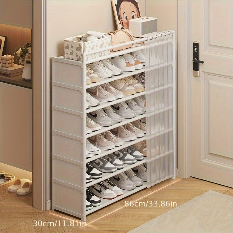 Foldable Shoe Rack with Dust Protection - 4 to 7 Tiers