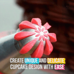 Set of 12 Tulip Piping Nozzles with Silicone Piping Bag