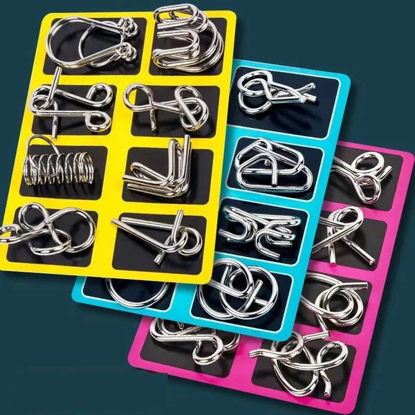 Metal Puzzle Set with 8 Pieces for Puzzle Enthusiasts