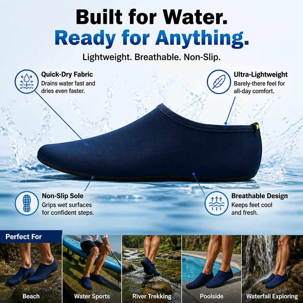 TorrentTrek™ — Slip On, Grip Wet Rock, and Skip the Soggy Sneakers