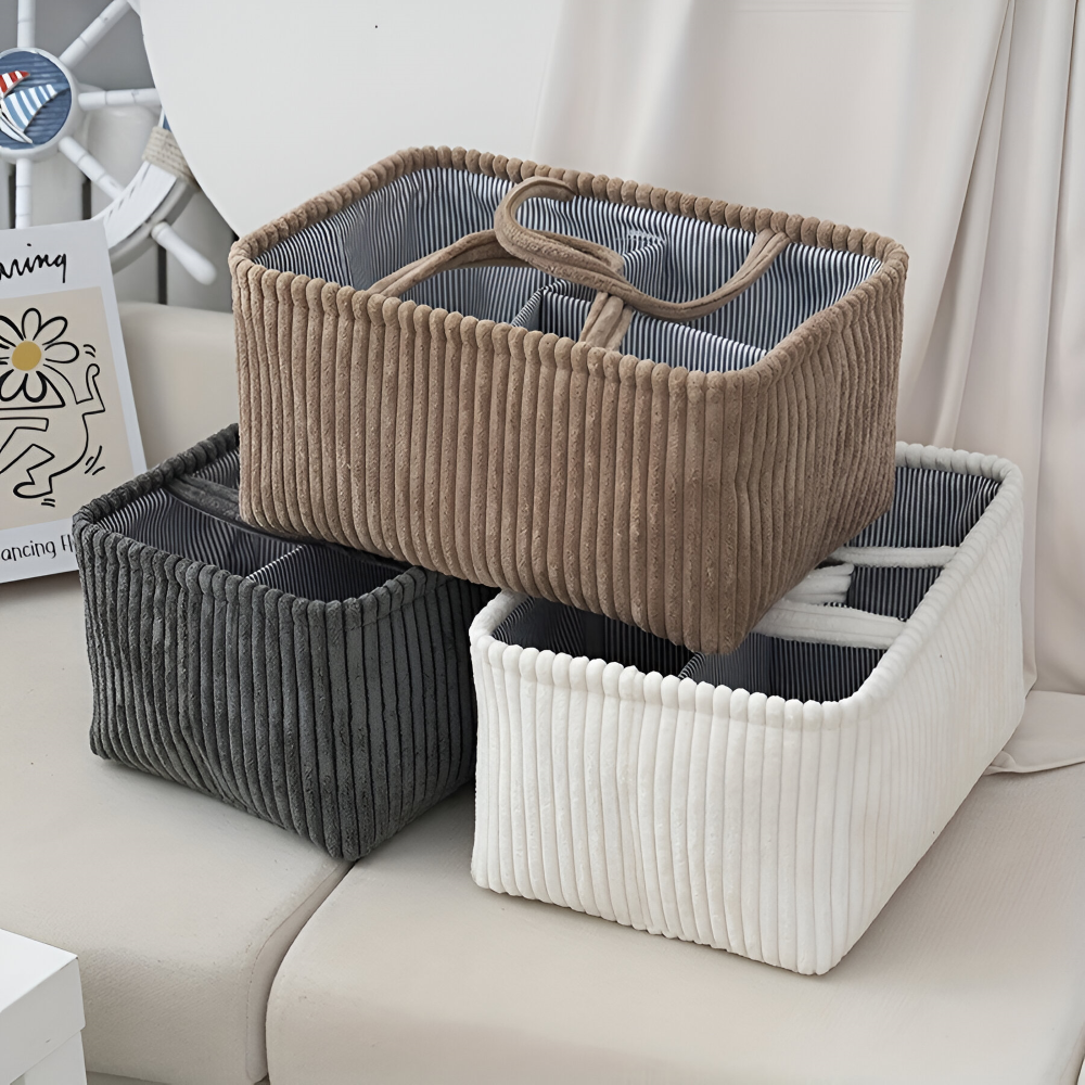 Storage Basket | Open Frame | Shape-Holding Fabric Bin | HomeCaddy