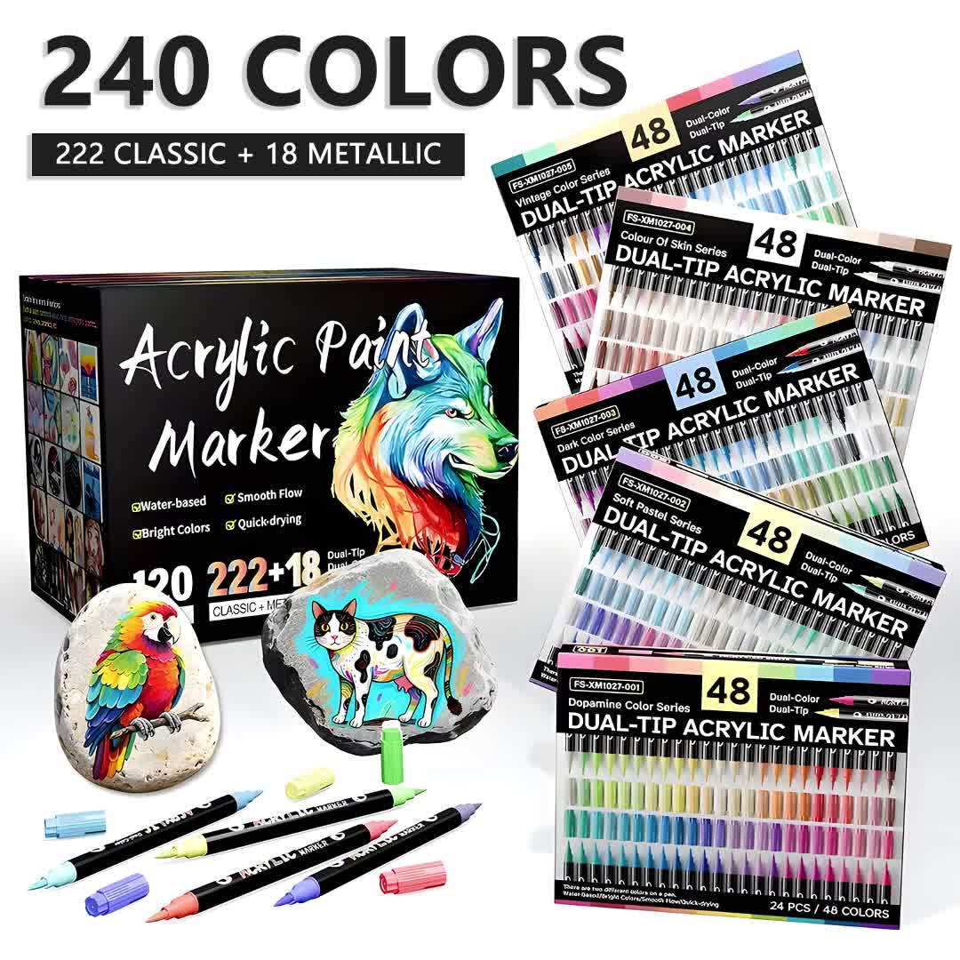 Set of 120 Acrylic Markers