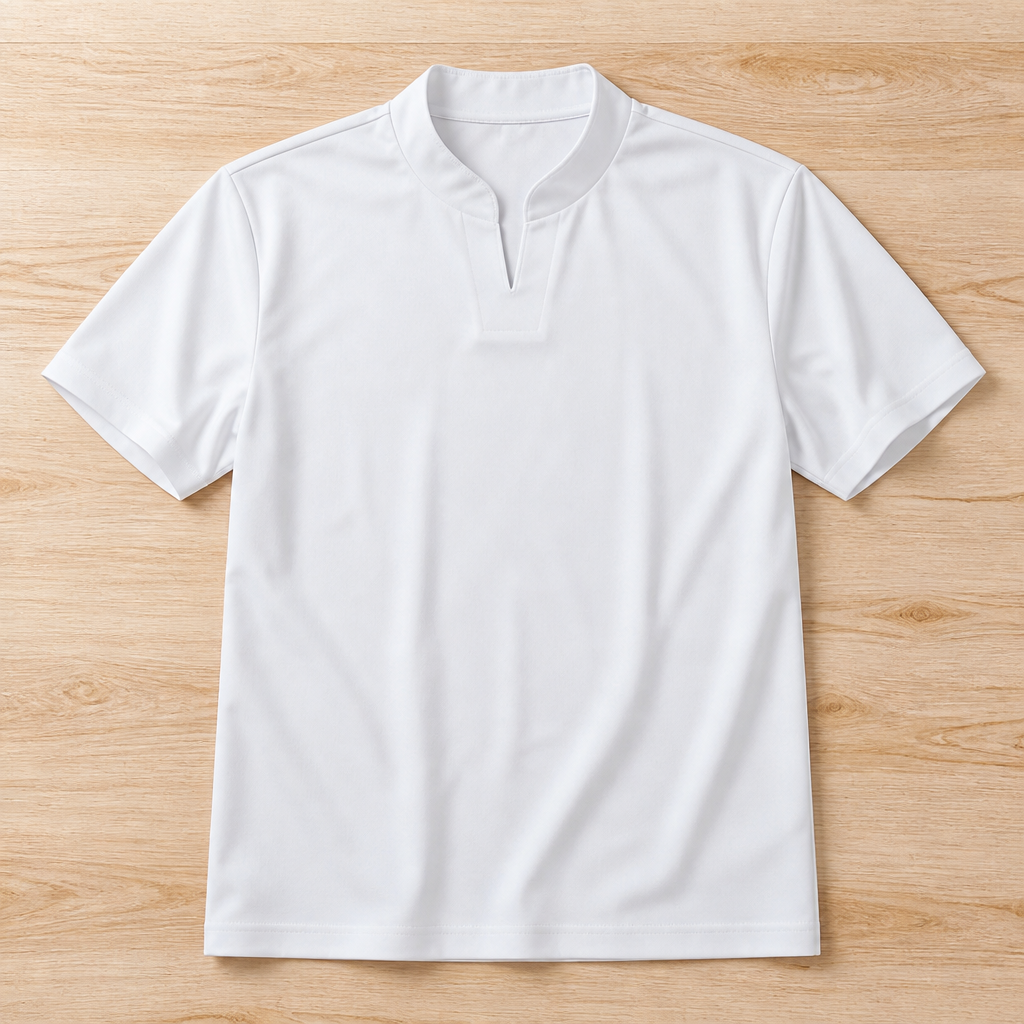 StratoFlex™ – Slim-Fit Performance Tee with Notched Stand Collar