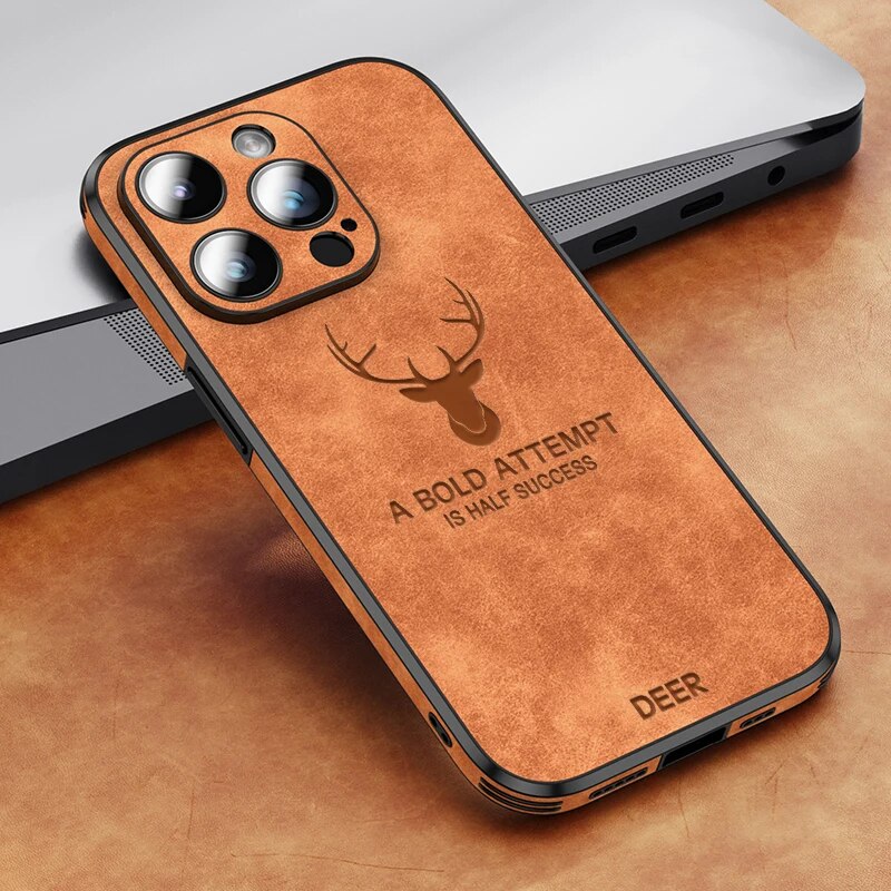 Slim Shockproof Smartphone Case in Genuine Leather – Stylish Protection