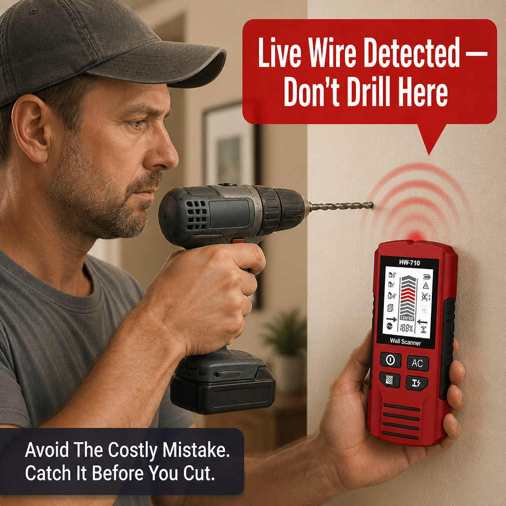 WallScout™ HW-710 — Spot Studs, Wires & Pipes Before You Drill | 5-Mode Scanner