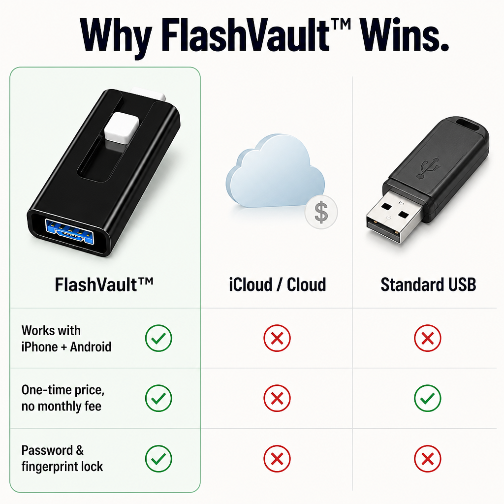 FlashVault™ — Free Up Your iPhone in Seconds Without Deleting a Single Photo