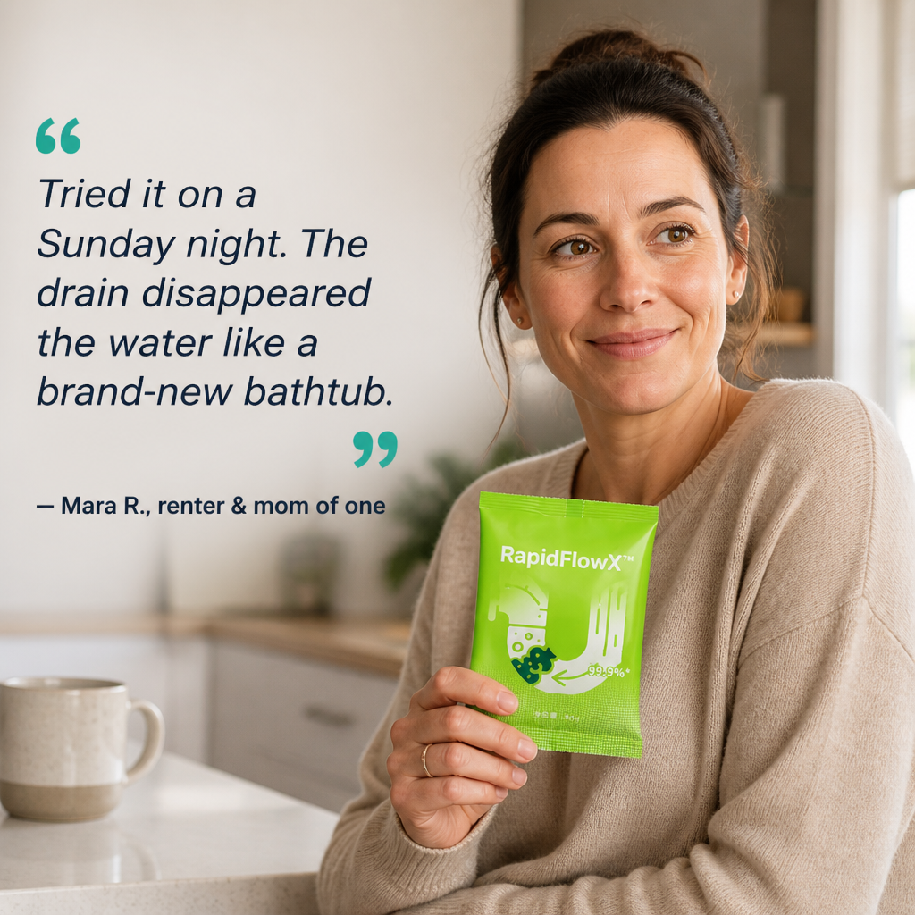 RapidFlowX™ — Dissolve Hair, Grease & Sludge in Minutes Without Burning Your Pipes