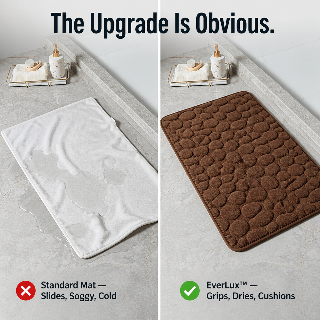 EverLux™ — Step Onto Plush Cobblestones That Grip Tile and Dry in Seconds