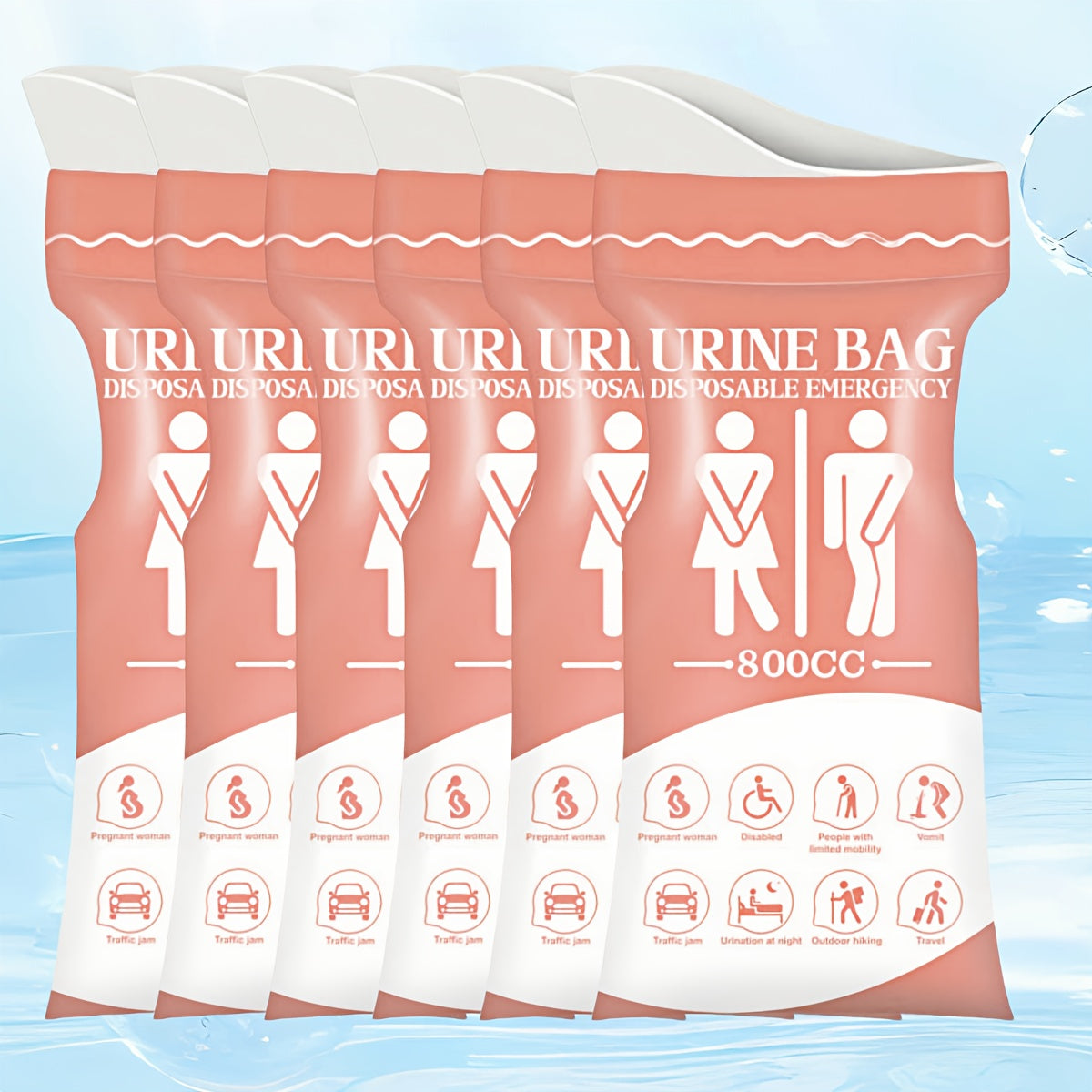 Disposable Urine Bags 800 ml for Car & Travel