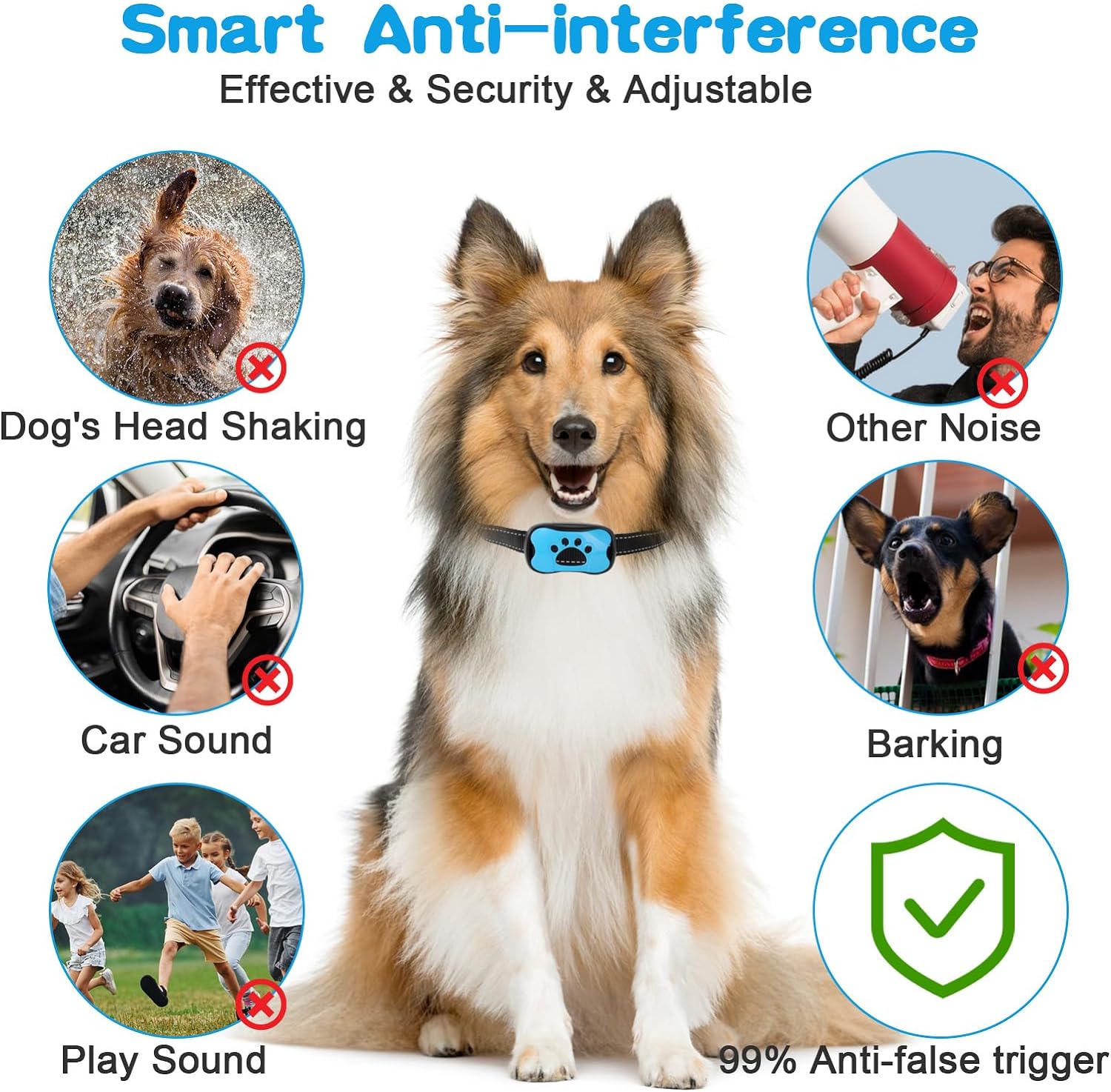 Smart Bark Control Collar for Dogs - Humane Anti-Bark Device