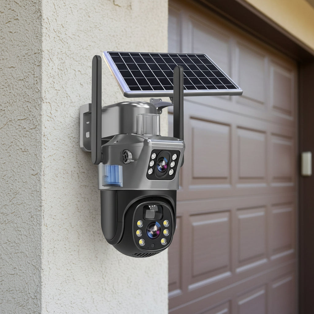 Wireless Outdoor Security Camera 4K with Solar Power and 10x Zoom