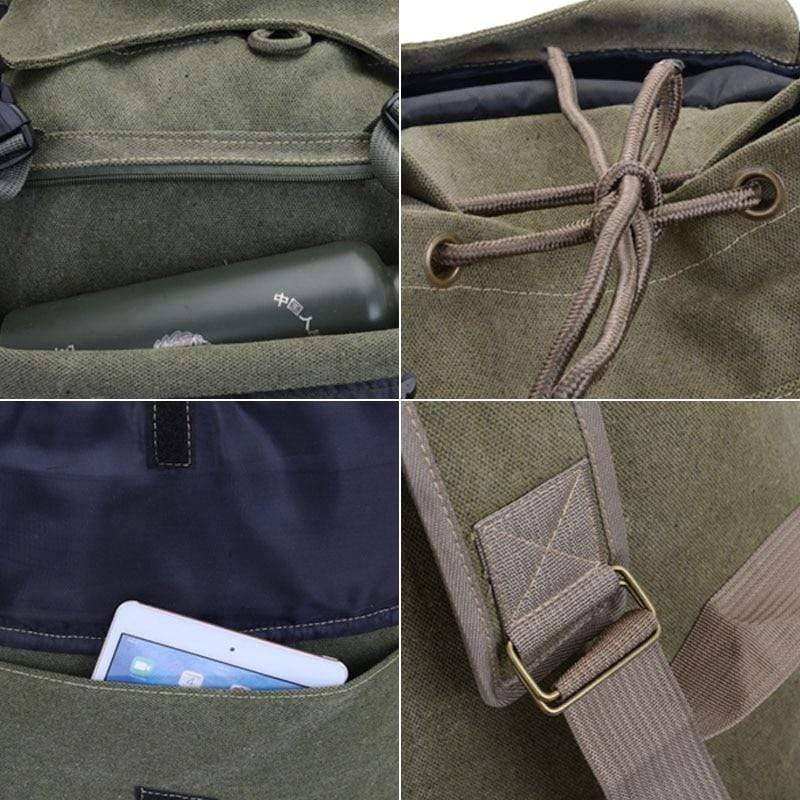 100L Heavy-Duty Canvas Backpack for Camping and Hiking