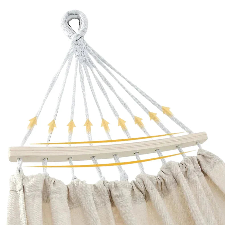 Canvas Hammock for Outdoors with Spreader Bars – Anti-Roll Design
