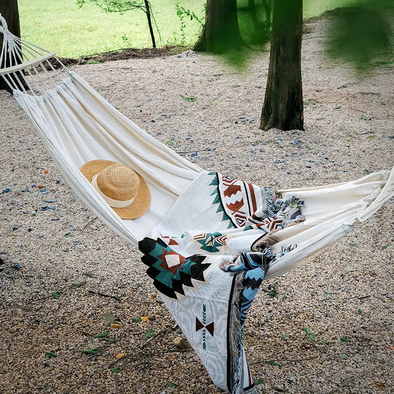 Canvas Hammock for Outdoors with Spreader Bars – Anti-Roll Design