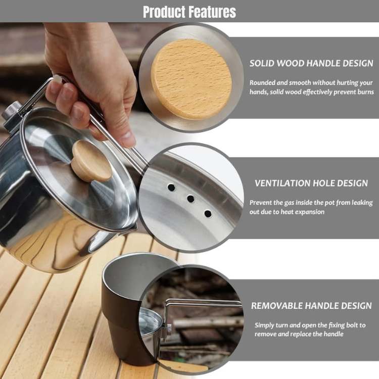 Stainless Steel Kettle for Camping – Heavy-Duty Design