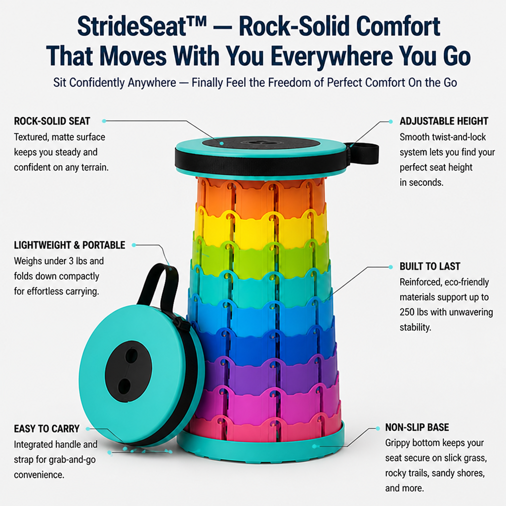 StrideSeat™ — Rock-Solid Comfort That Moves With You Everywhere You Go