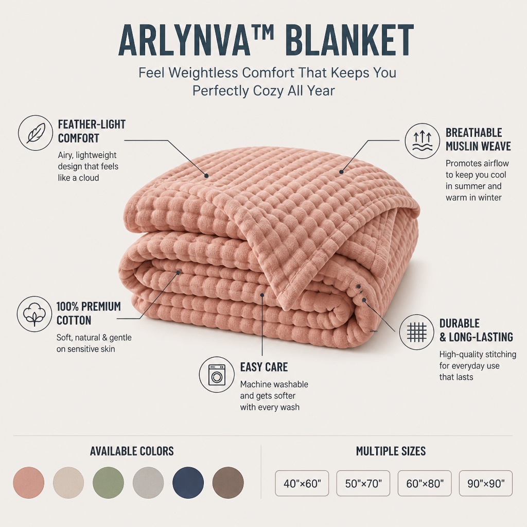 Arlynva™ Blanket — Feel Weightless Comfort That Keeps You Perfectly Cozy All Year