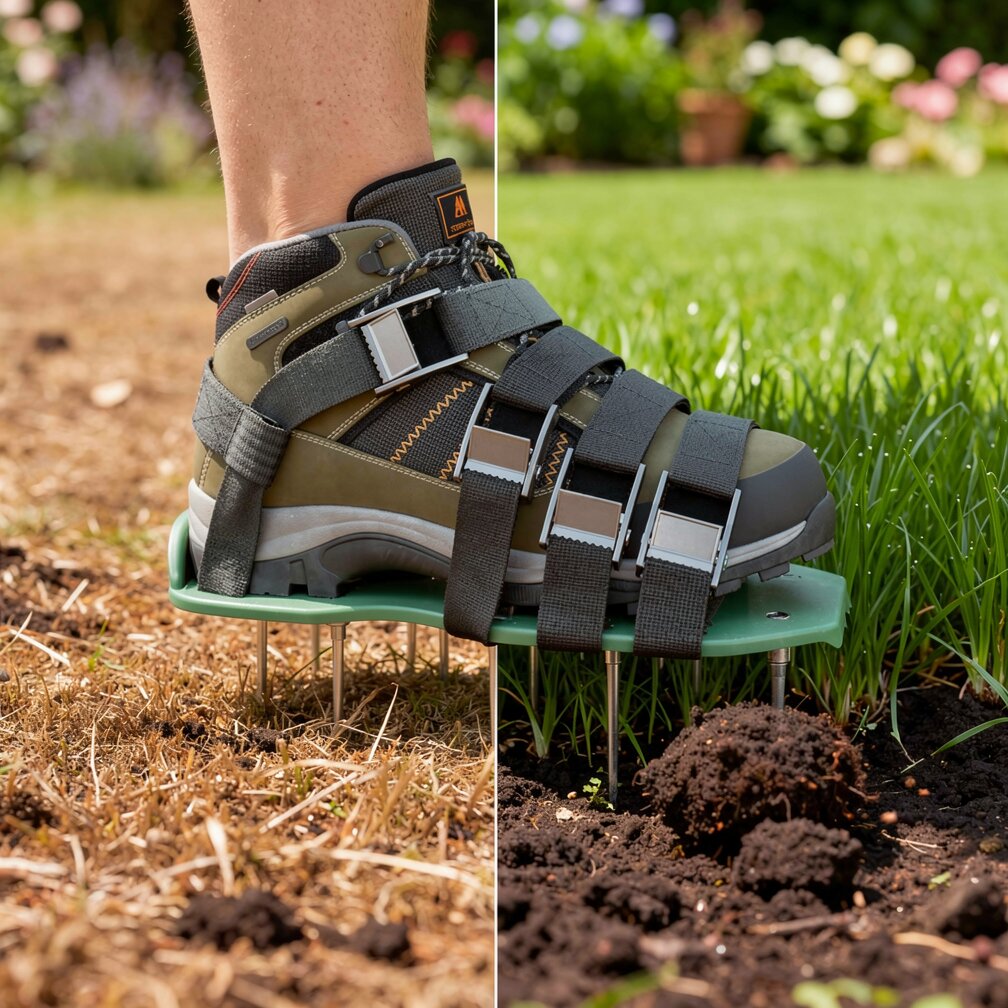 Lawn Aerator Cleats | Aerate Yard As You Walk | Spike Strap Design | Green Step