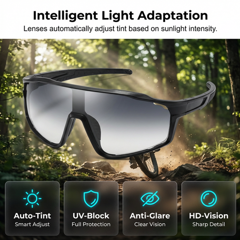 Photochromic Sports Sunglasses with UV Protection
