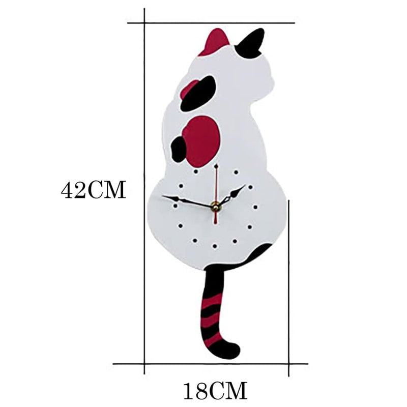 Cat Motion Wall Clock with Moving Tail Feature