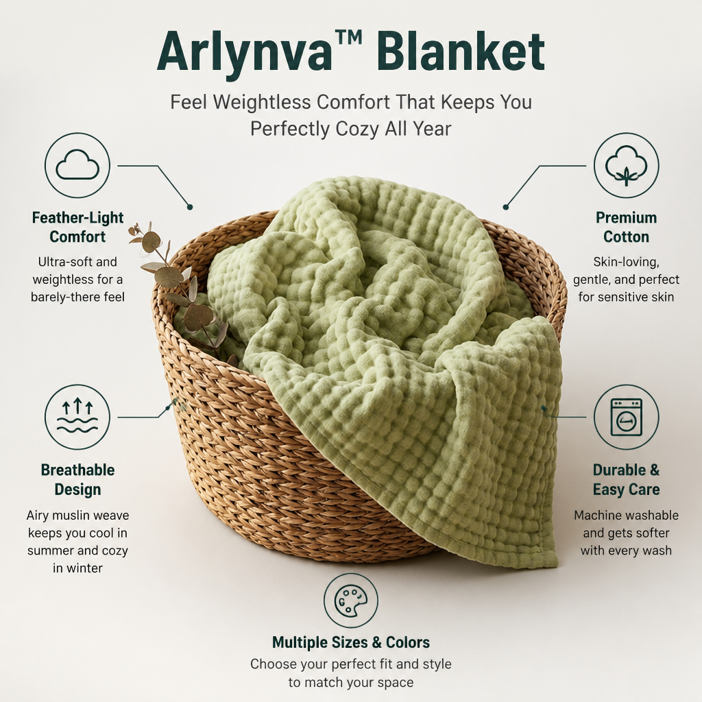 Arlynva™ Blanket — Feel Weightless Comfort That Keeps You Perfectly Cozy All Year