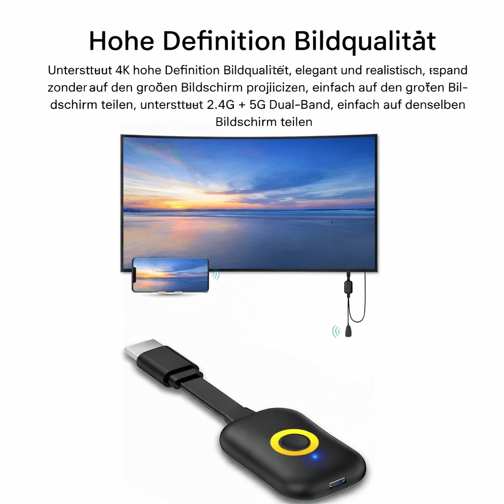 Wireless Display Receiver Adapter | HDMI Plug-and-Play Streaming Gadget | StreamLink
