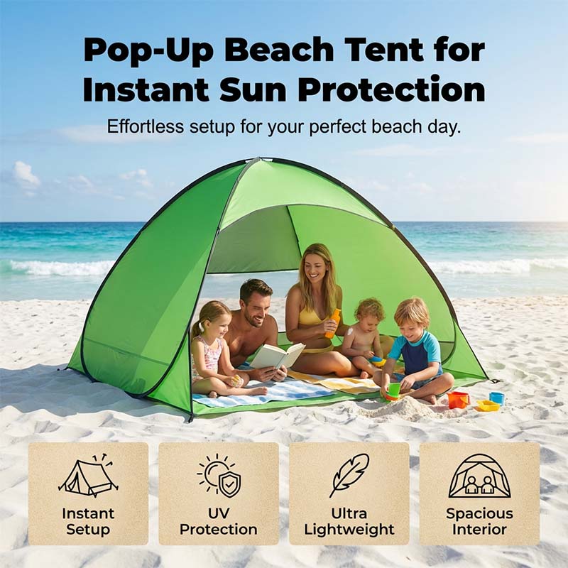 Pop-Up Beach Tent with 98% UV Protection - Sunshade Shelter