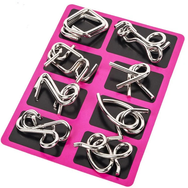 Metal Puzzle Set with 8 Pieces for Puzzle Enthusiasts
