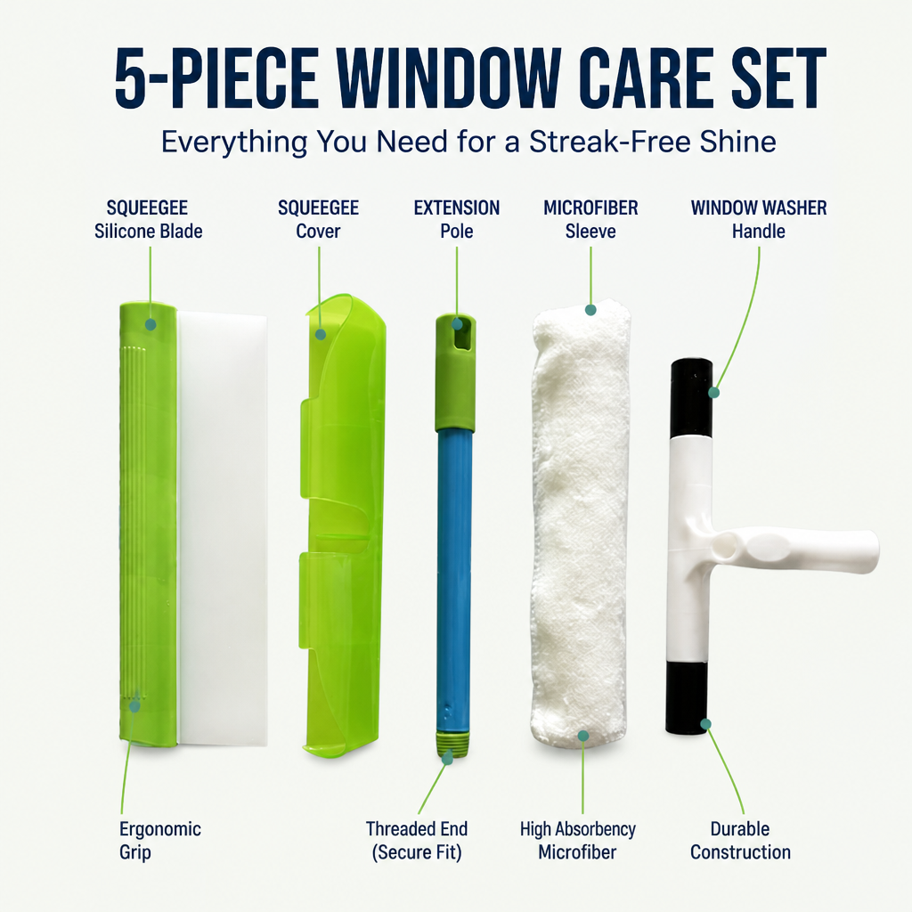 RadiantVue™ 5-Piece Window Care Set — Effortless, Streak-Free Shine That Makes Every Surface Dazzle Instantly