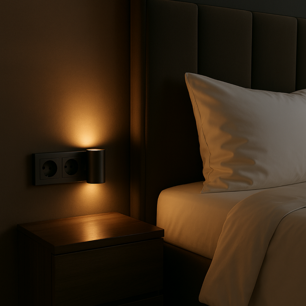 Adjustable LED Night Lamp Plug-in with Rotary Dial – Soft White Glow