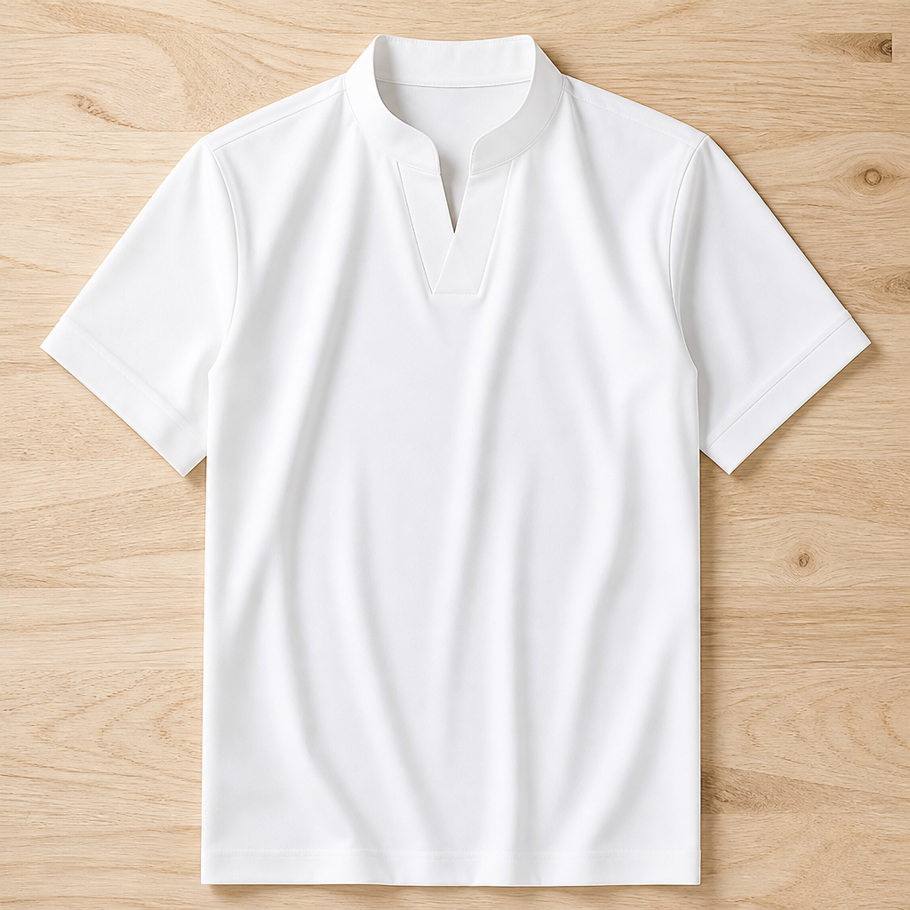 StratoFlex™ – Slim-Fit Performance Tee with Notched Stand Collar