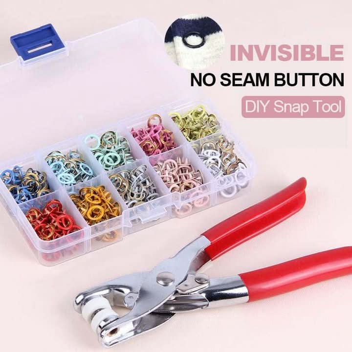 Snap Fastener Set - Secure Buttons Easily Without Drilling or Hassle