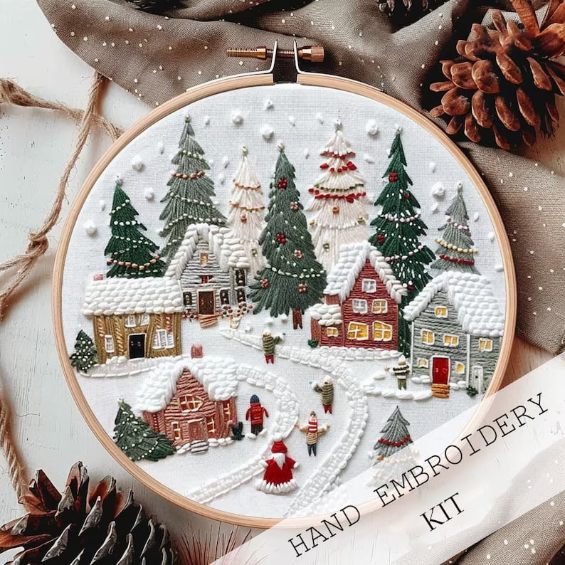 FrostVale™ Embroidery Kit — Transform Quiet Moments into Heartwarming Holiday Magic