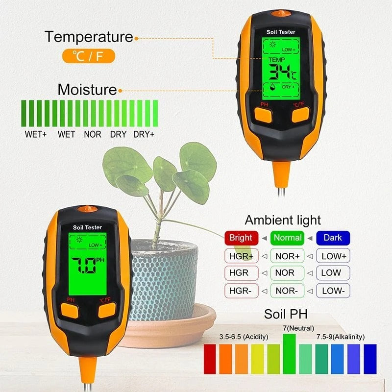 4-in-1 Soil Moisture Meter for Plants