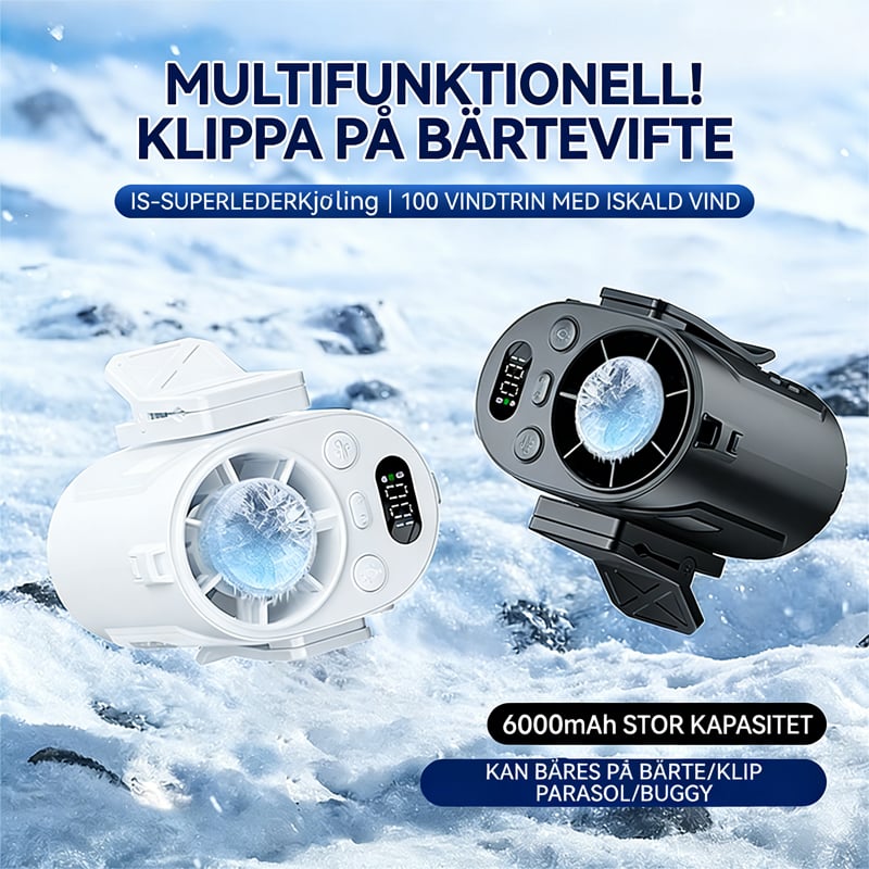 Portable Clip Fan with Cooling Feature | 6000mAh Battery