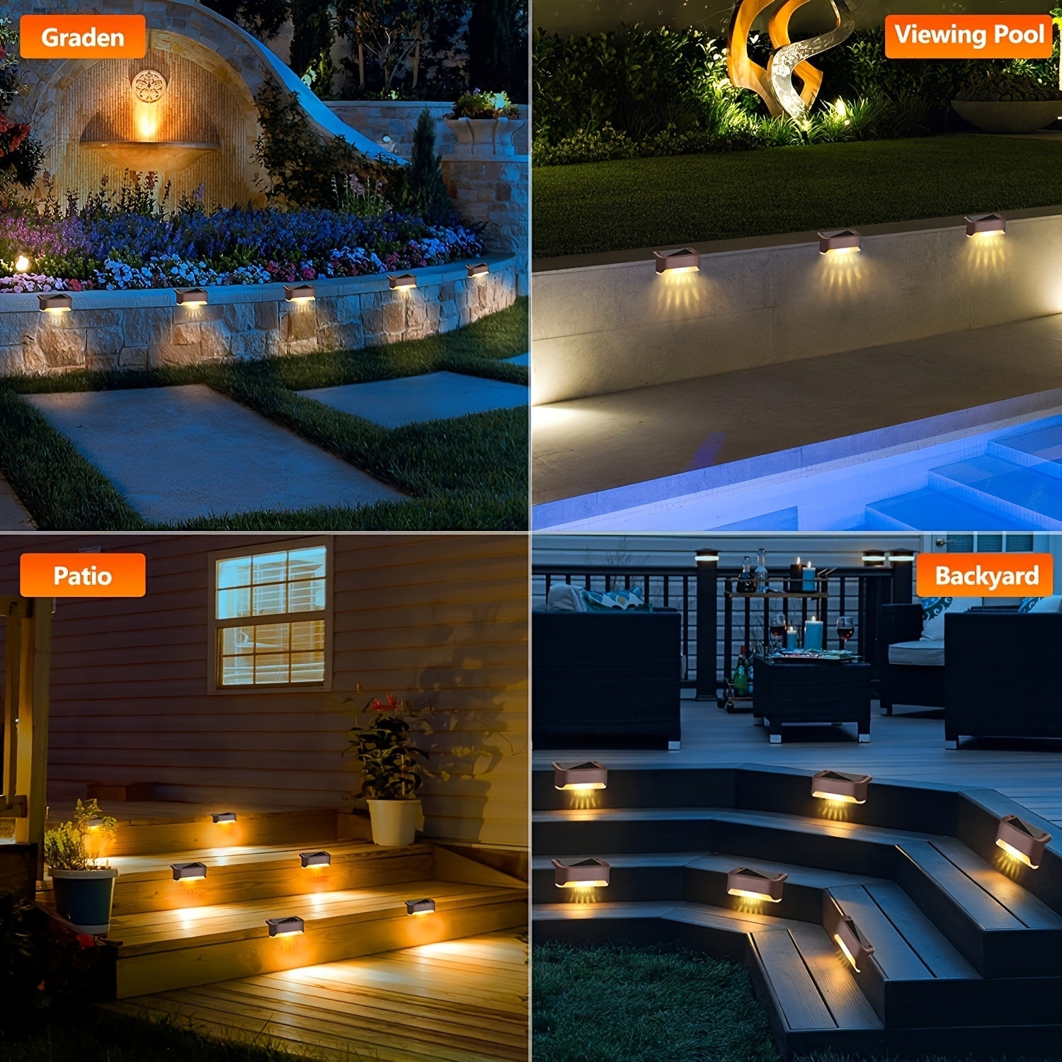 Set of 10 Solar Stair Lights