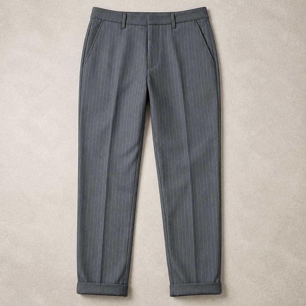 Virelia™ – Tailored Pinstripe High-Waist Straight-Leg Pants